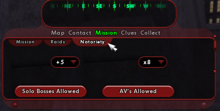 Notoriety menu tab going to plus 5 times 8